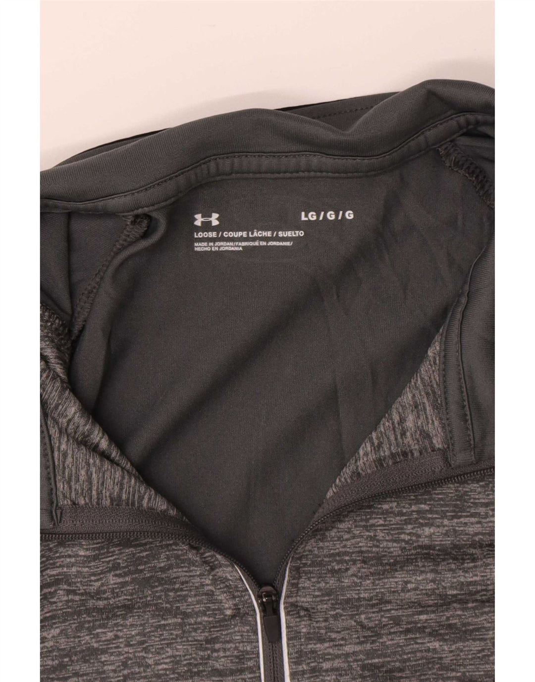 Under Armour Herre Zip Neck Pullover Træningsdragt Top Stor Grå Colourblock