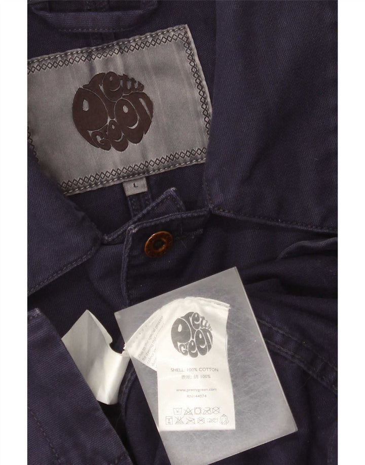Pretty Green Herre Utility Jacket UK 40 Large Navy Blue Cotton