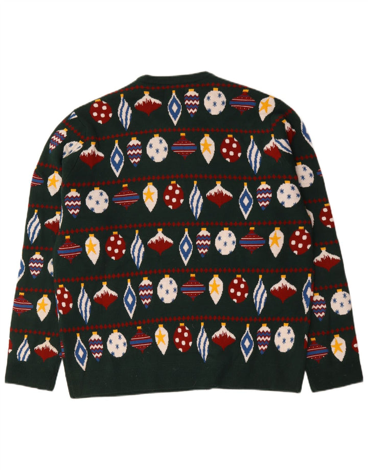 Marks & Spencer Herre sweater med rund hals 2XL Green Fair Isle