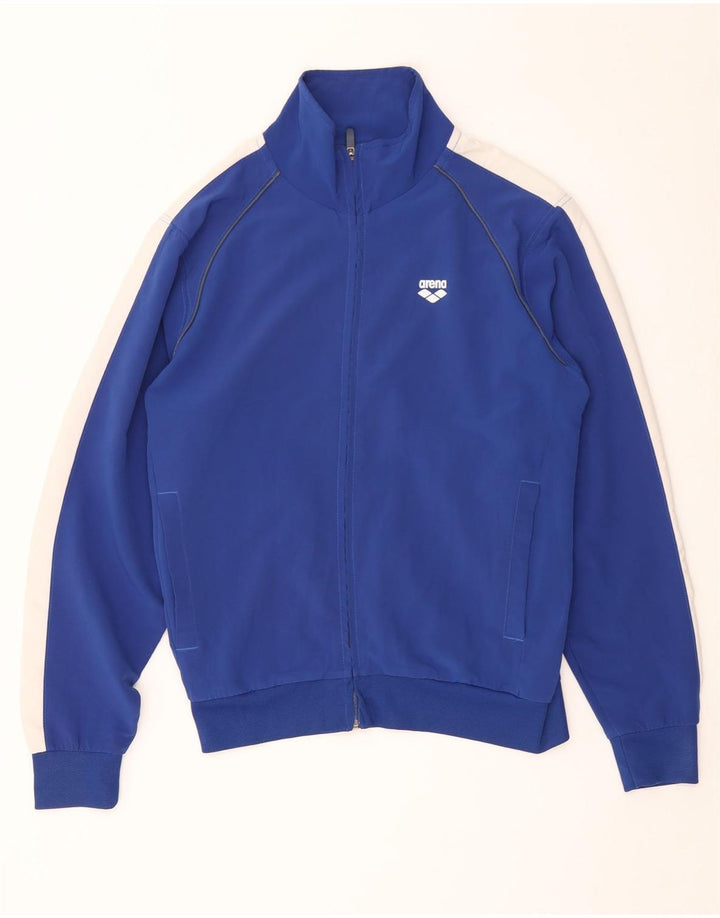 Arena Træningsdragt til mænd, topjakke, lille blå farveblok polyester