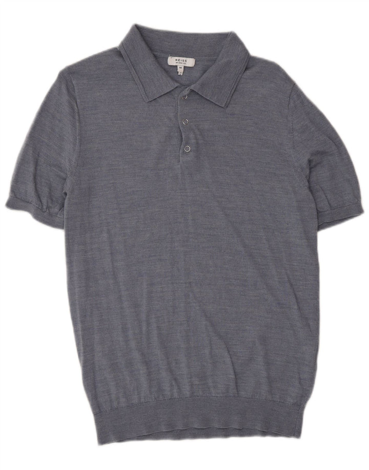 Reiss herre poloshirt Medium blå uld