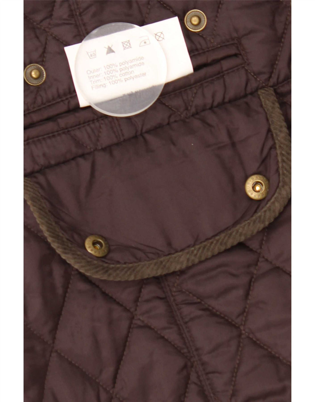 Barbour Quiltet jakke til kvinder UK 12 Medium Brun Polyamid