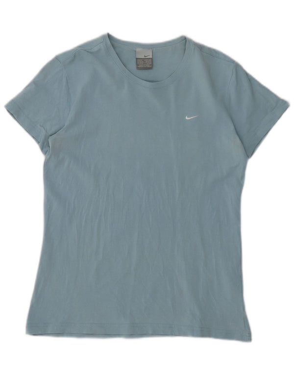 NIKE T-shirt top til kvinder UK 10/12 Medium Blue Synthetic
