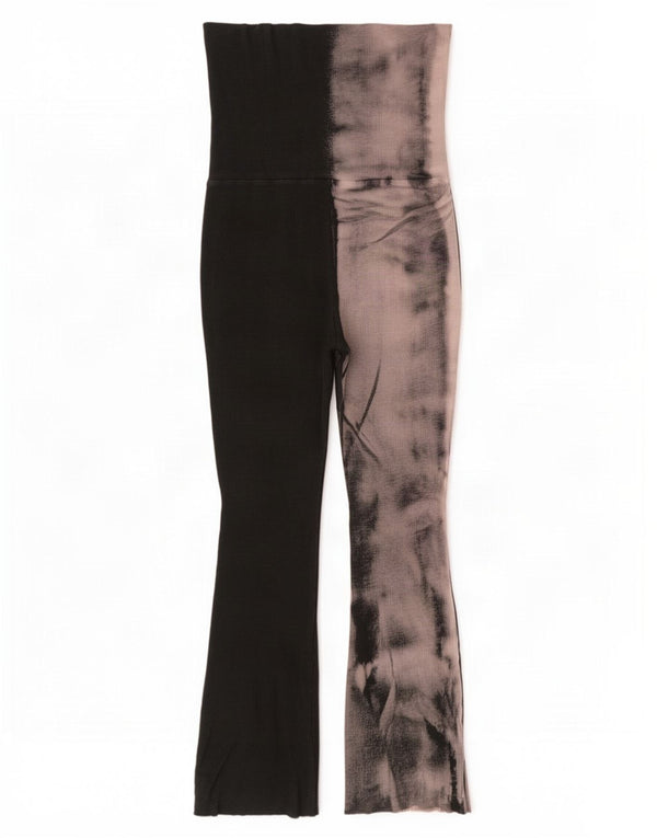 Zara Womens High Waist Leggings UK 14 Large Black Colourblock Cotton