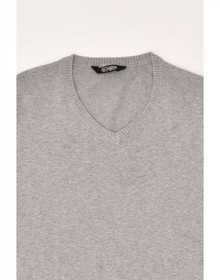 PULL & BEAR Mens V-Neck Jumper Sweater XL Grey Cotton | Vintage Pull & Bear | Thrift | Second-Hand Pull & Bear | Used Clothing | Messina Hembry 