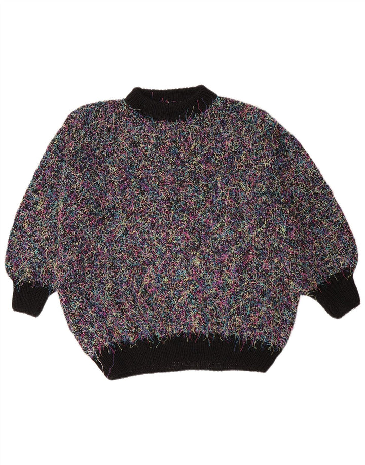 Vintage Dame Oversized Turtle Neck Jumper Sweater UK 18 XL Flerfarvet