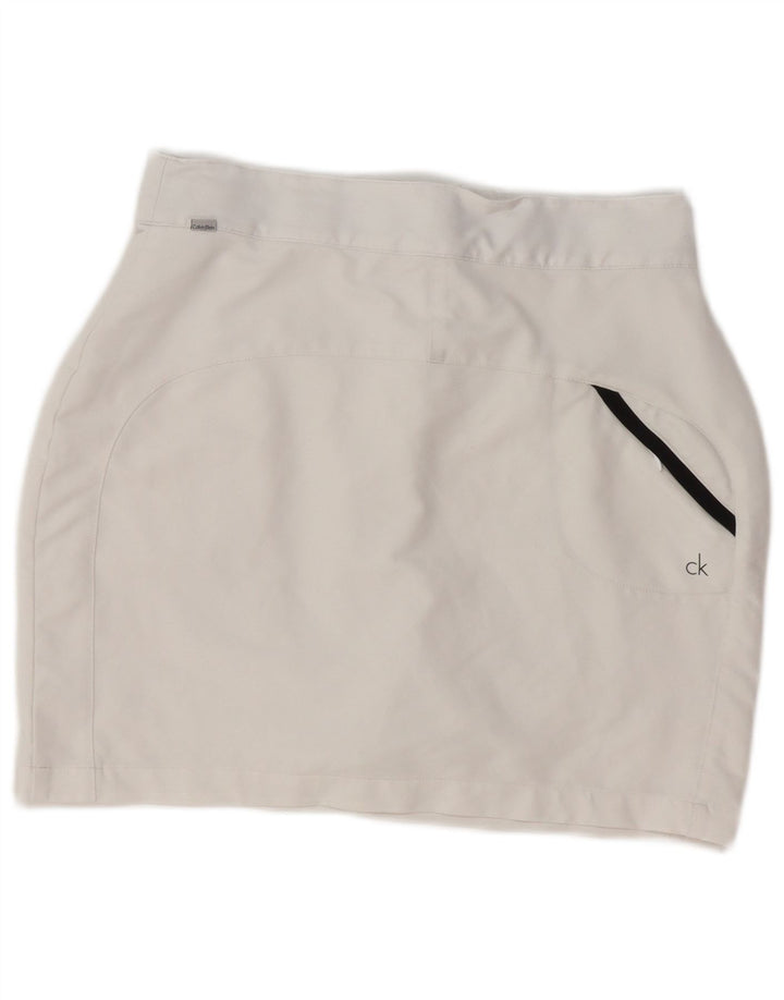 Calvin Klein Dame Mini-nederdel UK 10 Small W28 White Polyester