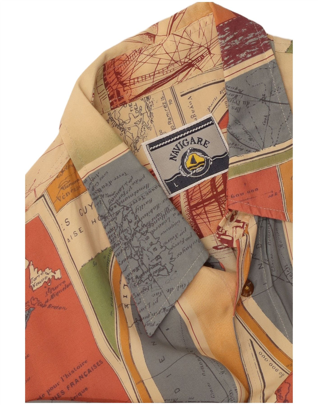 NAVIGARE Kortærmet Herreskjorte Stor flerfarvet Patchwork