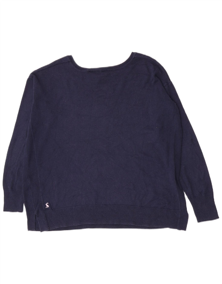 Joules Dame Oversized Boat Neck Jumper Sweater UK 12 Medium Navy Blue