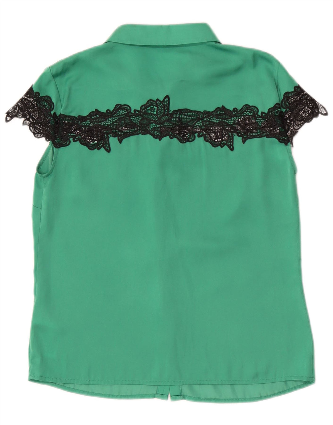 Guess Kortærmet skjortebluse til kvinder UK 10 Lille grøn polyester