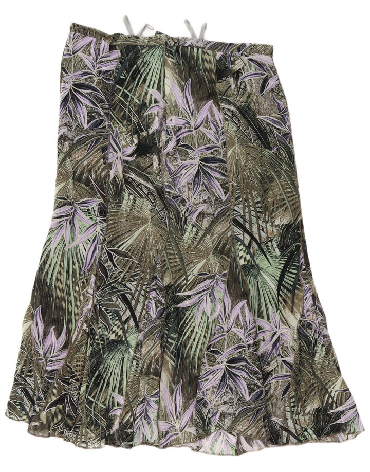 GELCO Womens højtaljet trompetnederdel UK 16 Large W32 Green Floral