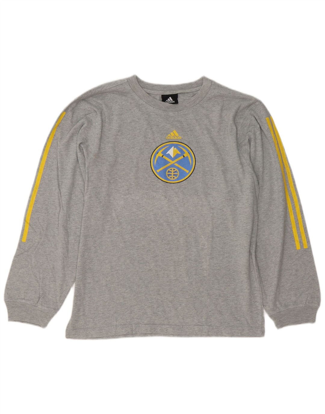 Adidas Herre Denver Nuggets Grafisk Top Langærmet Medium Grey Flecked