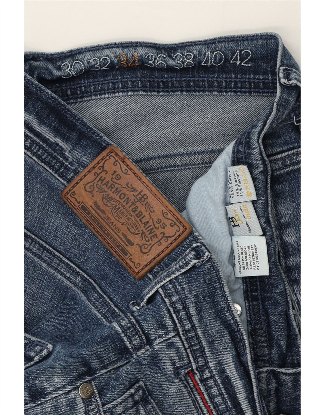 Harmont & Blaine Slim Jeans til mænd W34 L30 blå bomuld