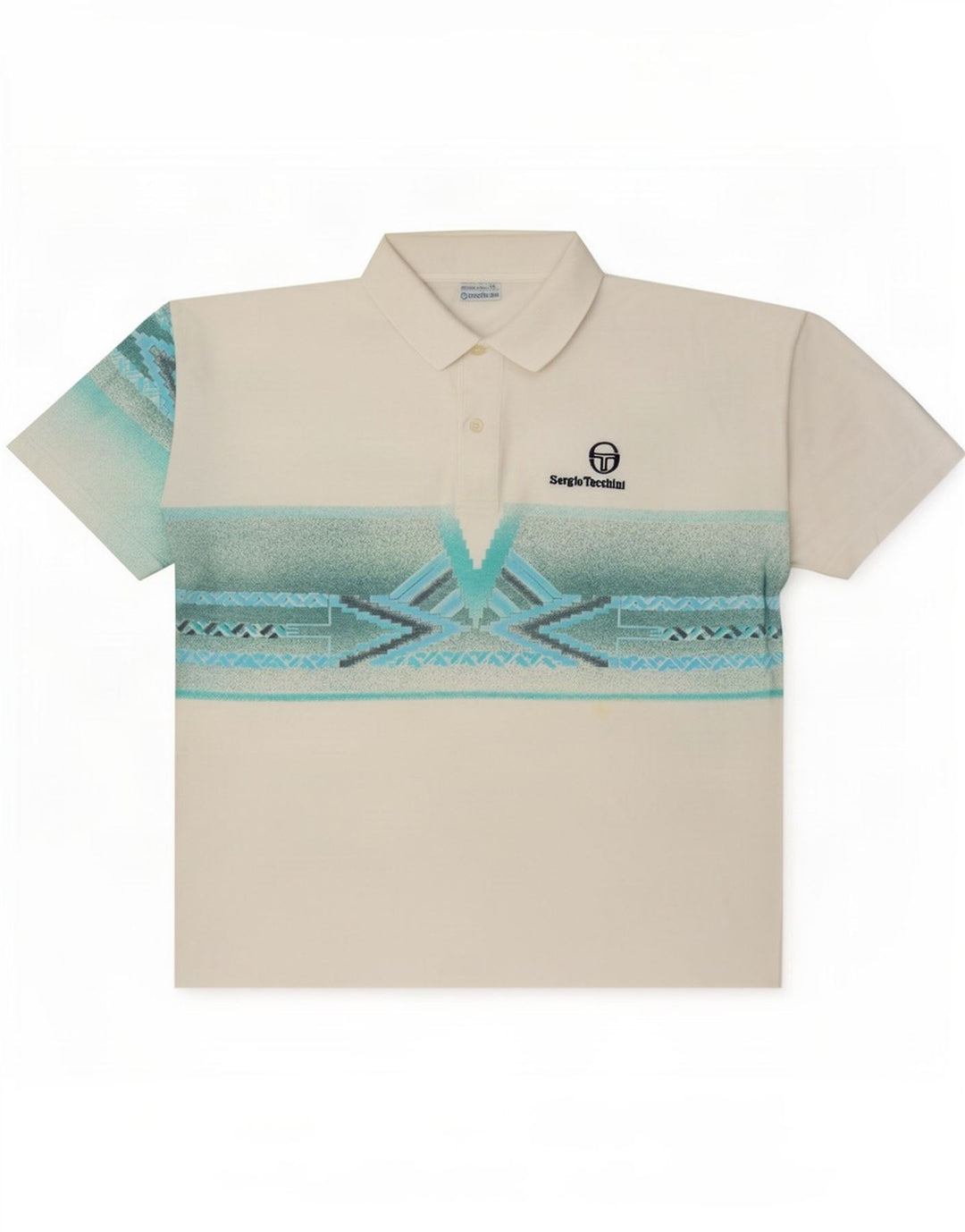 Sergio Tacchini Poloshirt til mænd Medium Hvid Geometrisk Bomuld