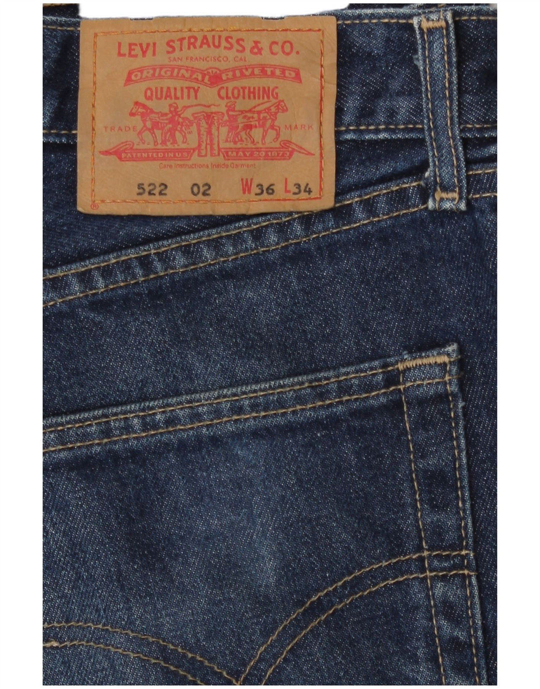 Levi's Herre 522 Straight Jeans W36 L27 Marineblå