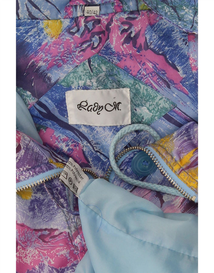 Vintage kvinders abstrakt mønster nyttejakke EU 40/42 Medium Multicoloure