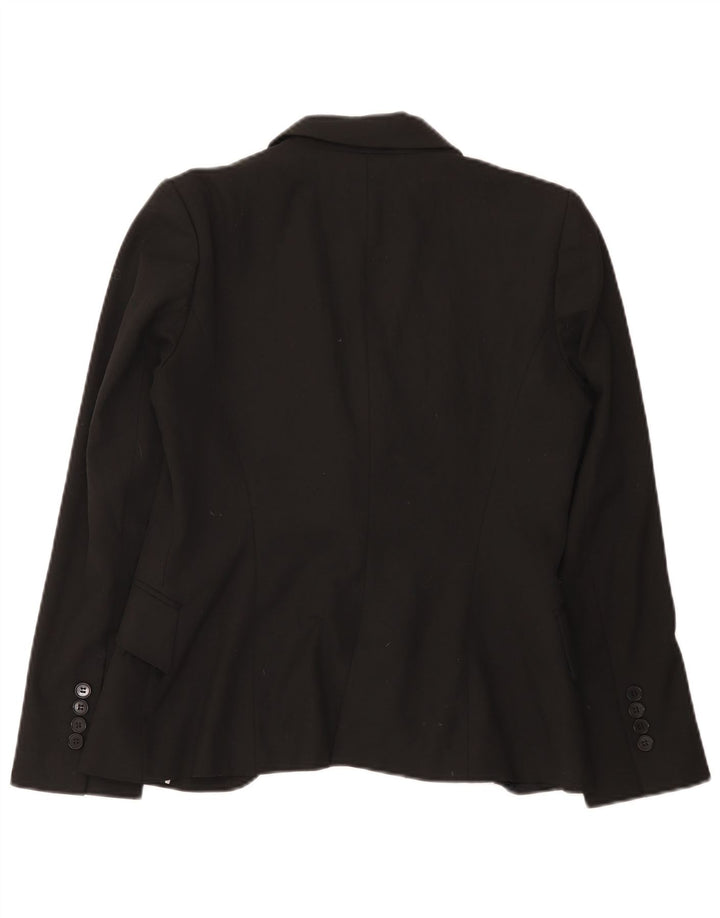 Zara Dame 1-knaps blazerjakke EU 40 Medium Sort Polyester