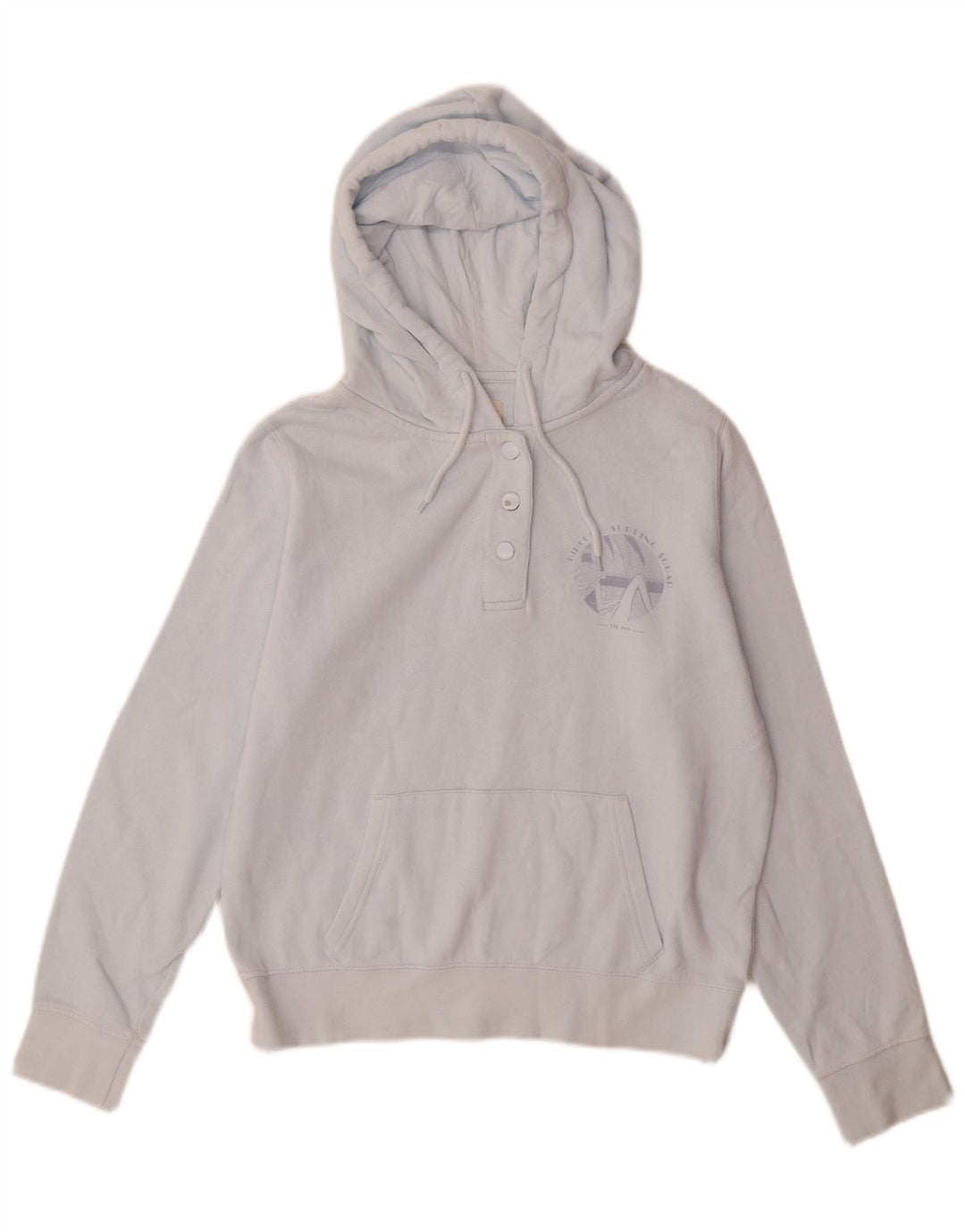 Rip Curl Dame Oversized Button Neck Hoodie Jumper UK 2 2XS Blå