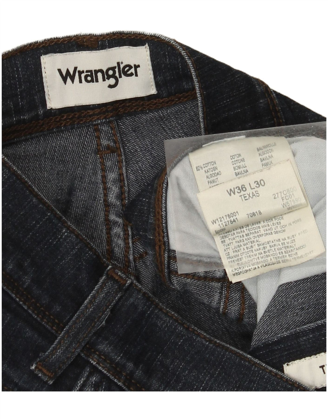 Wrangler Herre Texas Straight Jeans W36 L30 Marineblå Bomuld