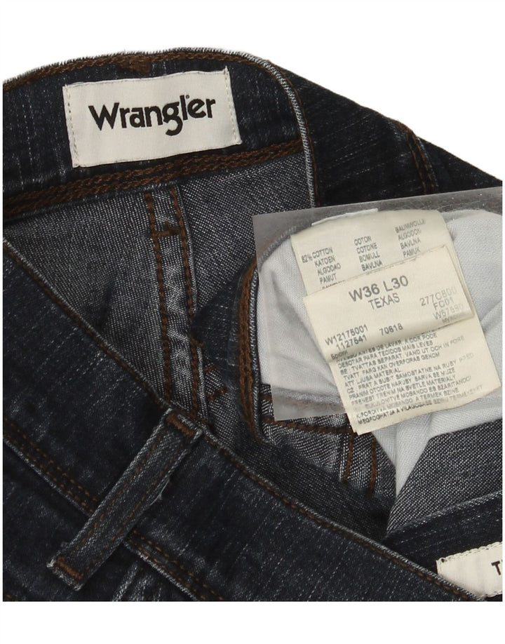 Wrangler Herre Texas Straight Jeans W36 L30 Marineblå Bomuld