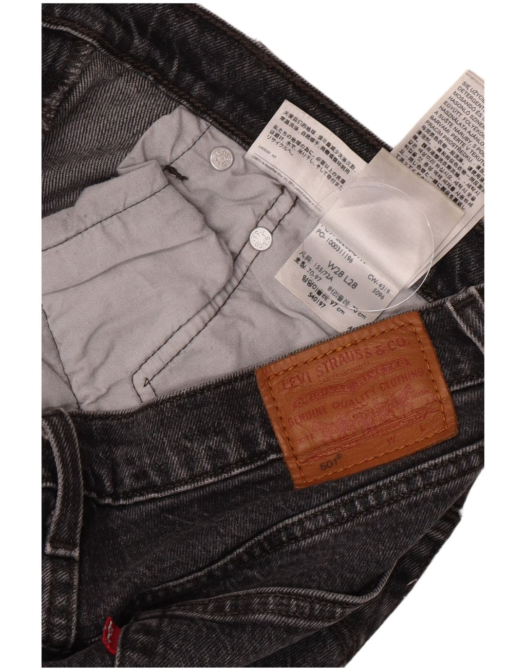 Levi's Dame 501 Straight Jeans W28 L28 Grå Bomuld