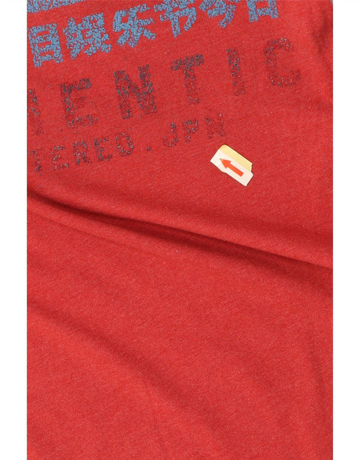 SUPERDRY Herre grafisk T-shirt Top Lille rød bomuld
