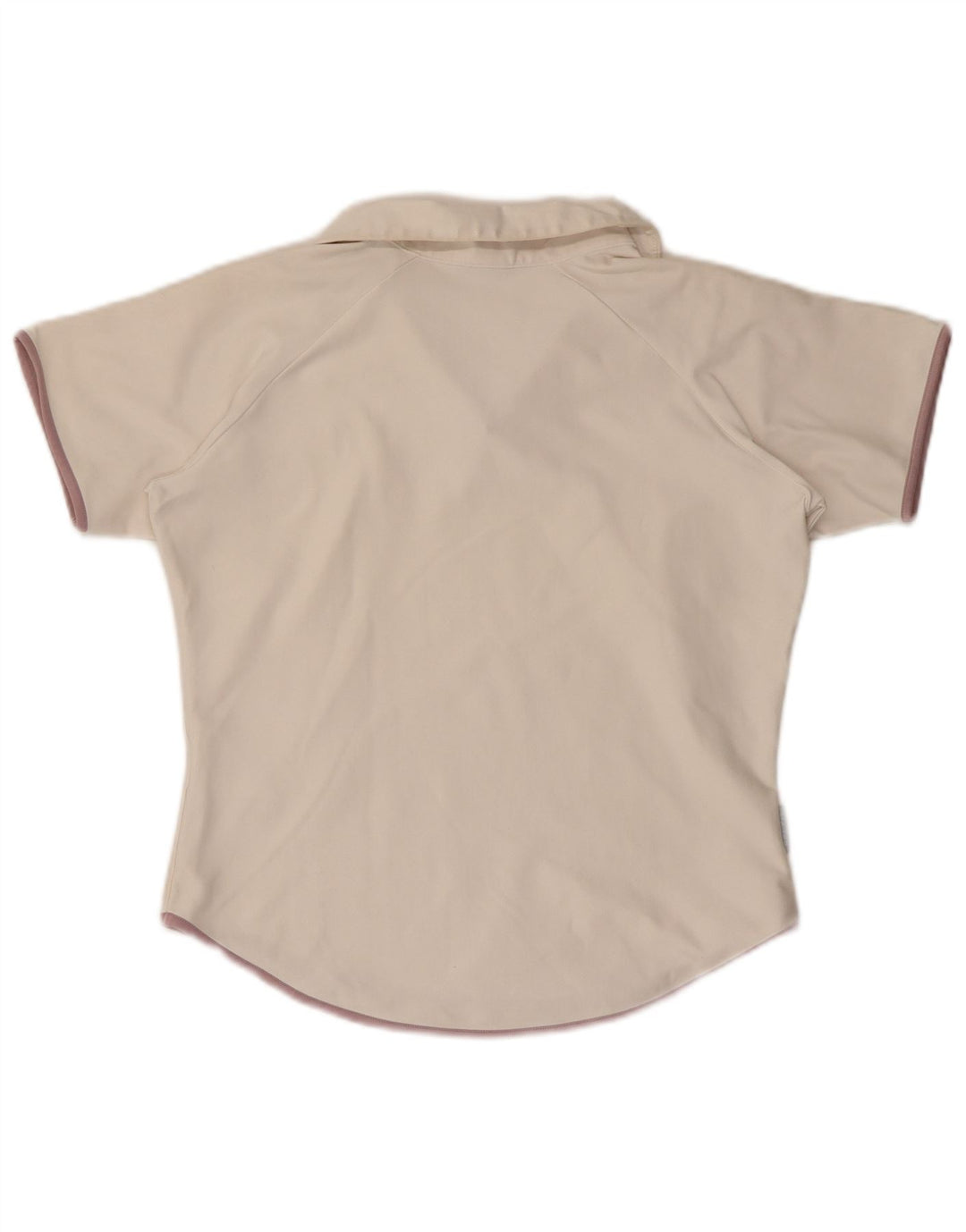 NIKE Dame Dri Fit Crop Polo Shirt US 8/10 Medium White Polyester