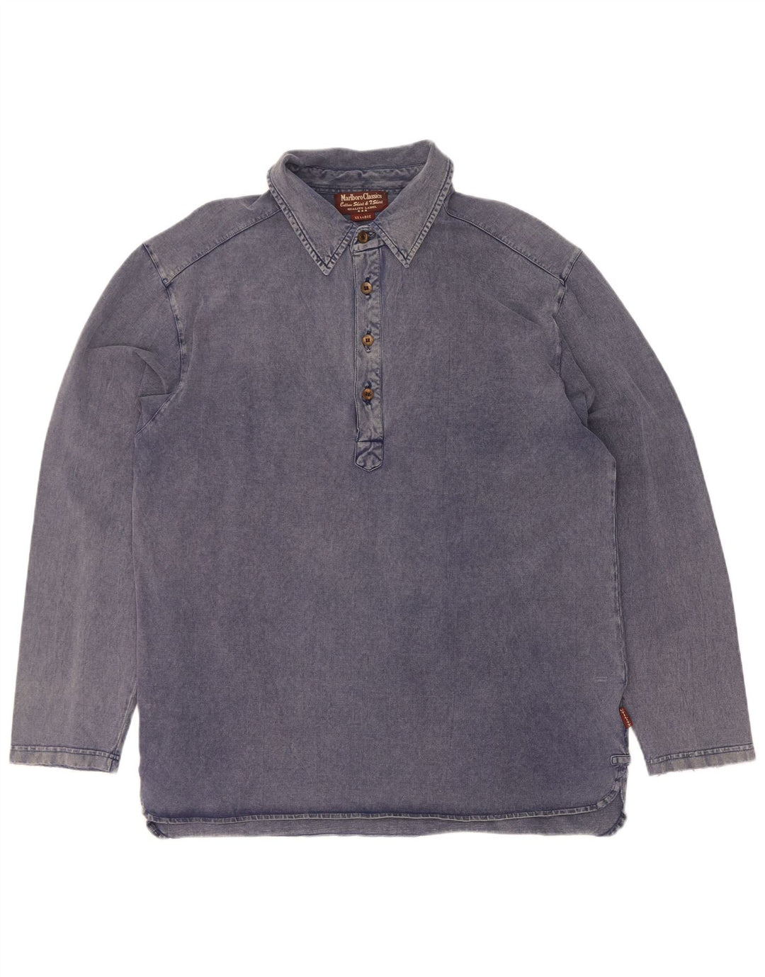 Marlboro Classics Herre Pullover Shirt 2XL Navy Blue Bomuld