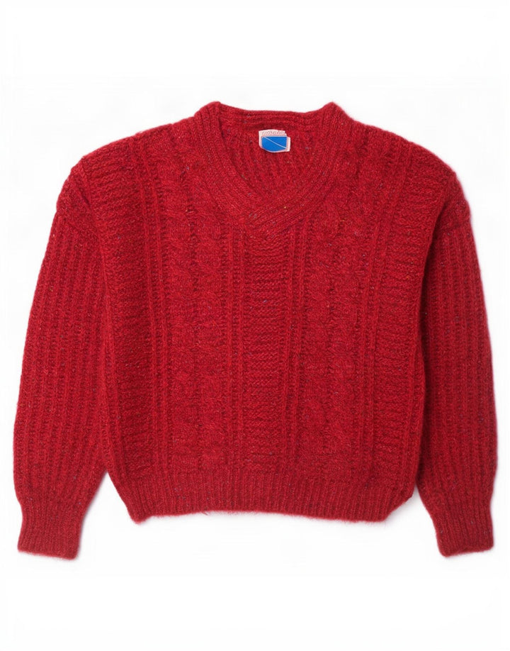 Giovanni Herre V-hals sweater Medium Bourgogne Flecked Wool
