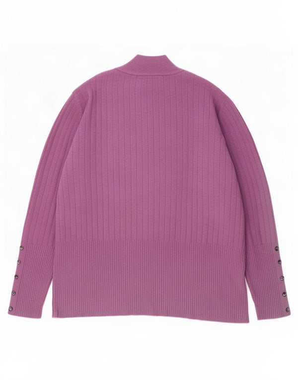 Marks & Spencer Womens Turtle Neck Jumper Sweater UK 22 3XL Purple Viscose