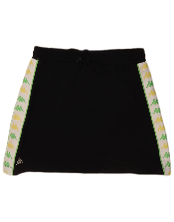 Kappa grafisk nederdel til kvinder UK 14 Medium Sort Colourblock Bomuld