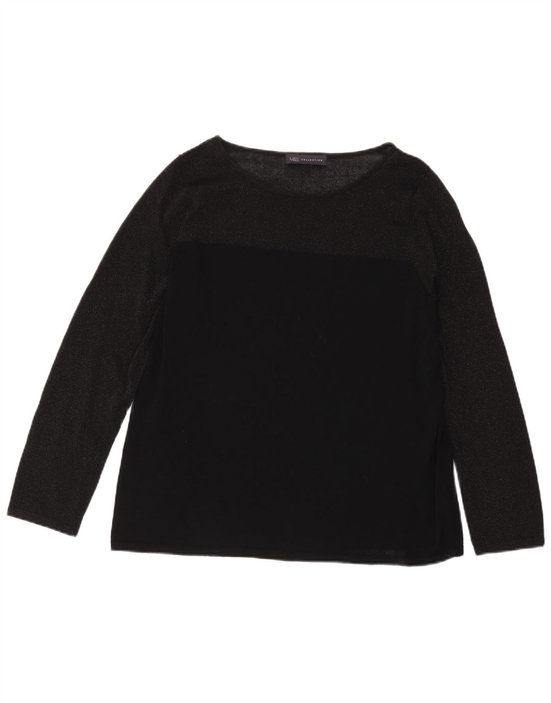 Marks & Spencer Dametop Langærmet UK 18 XL Sort Viscose