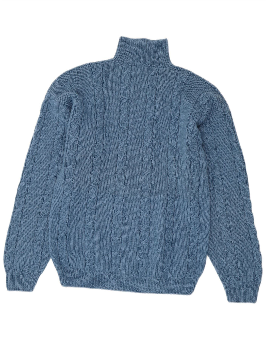 Vintage Herre Turtle Neck Jumper Sweater Medium Blue