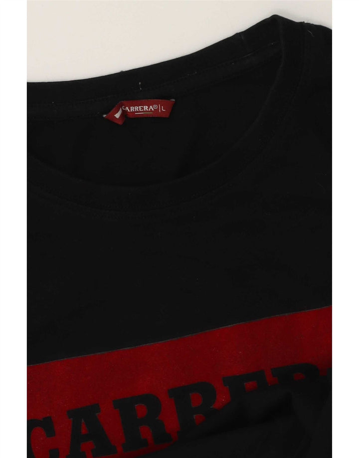 Carrera Herre Grafisk T-Shirt Top Stor Sort