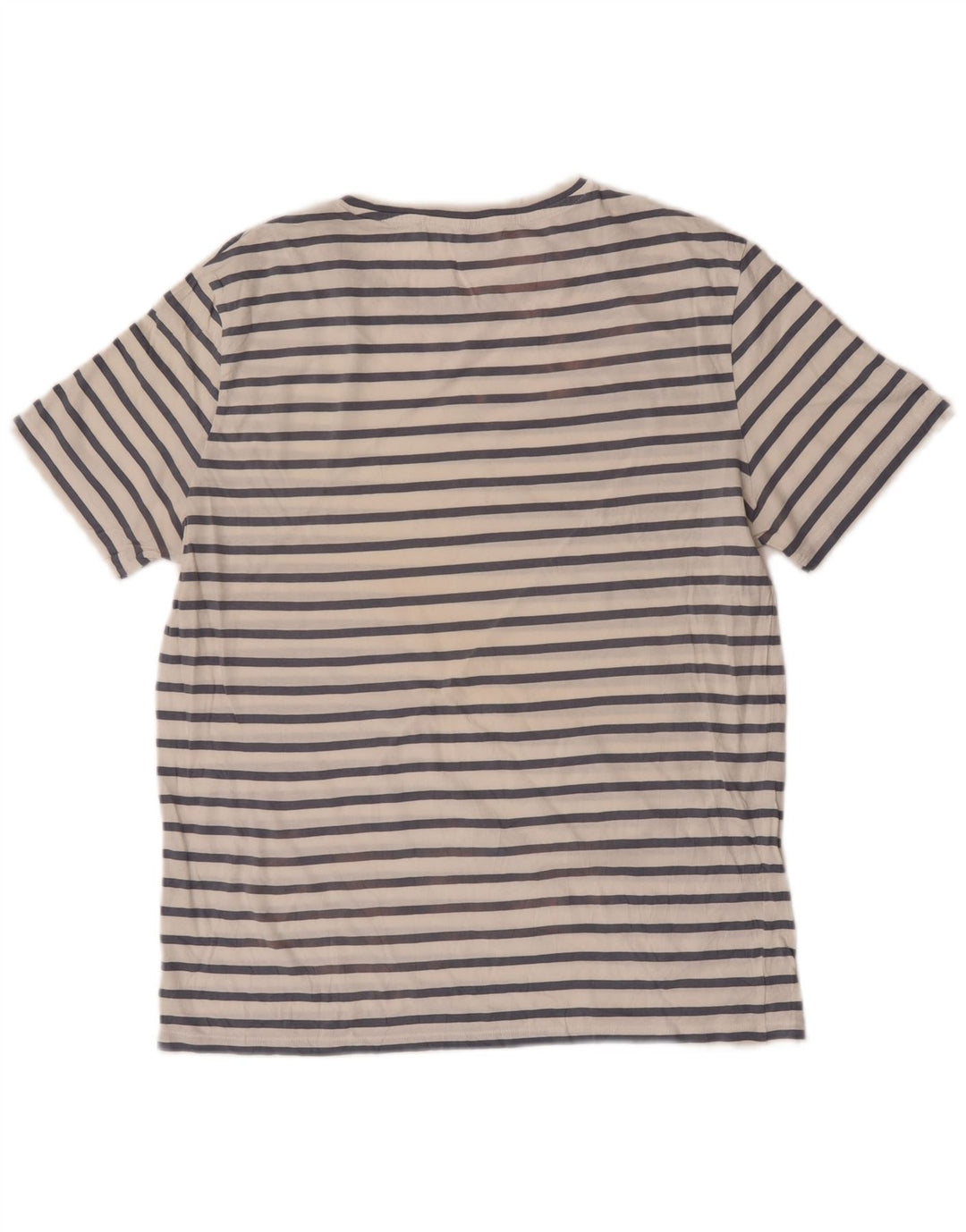 COS Herre T-shirt Top Stor hvid stribet bomuld