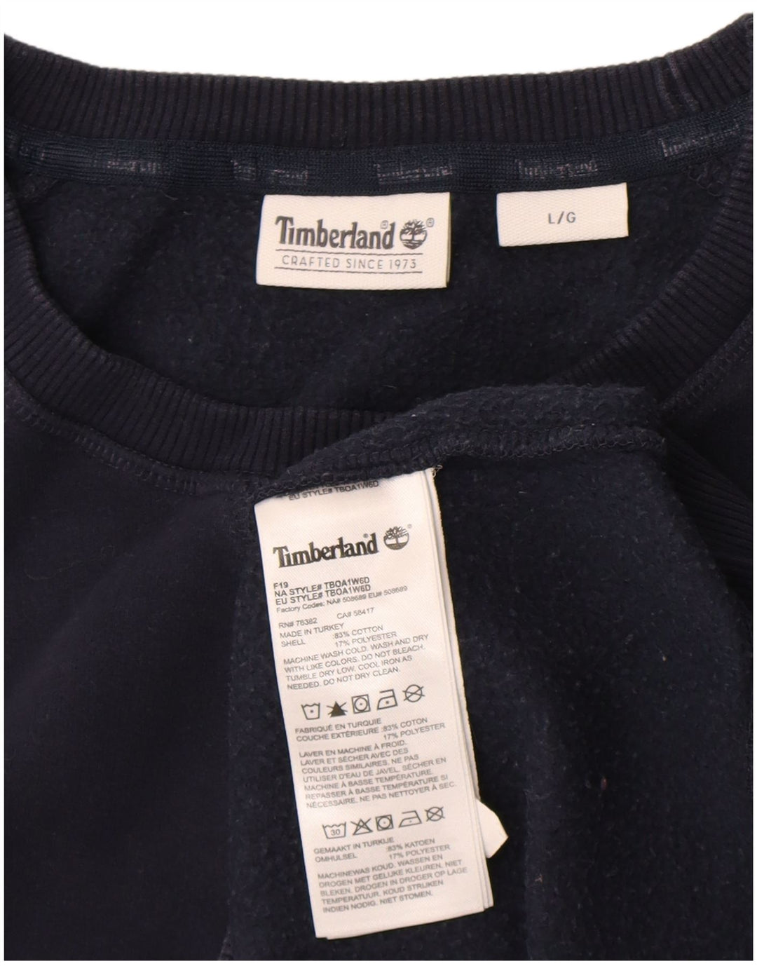 Timberland Herre Sweatshirt Jumper Stor Marineblå Bomuld
