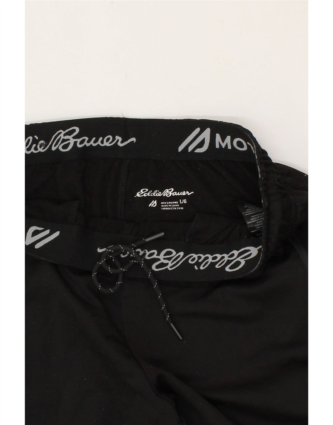 EDDIE BAUER Mens Tracksuit Trousers Joggers Large  Black Polyester Vintage Eddie Bauer and Second-Hand Eddie Bauer from Messina Hembry 