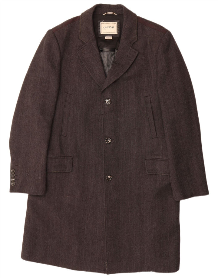 GEOX Herre Overfrakke UK 46 3XL Grå Sildebensuld