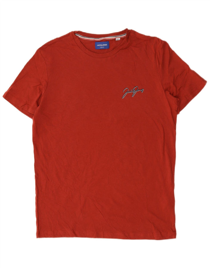 Jack & Jones Herre T-Shirt Top Medium Rød Bomuld