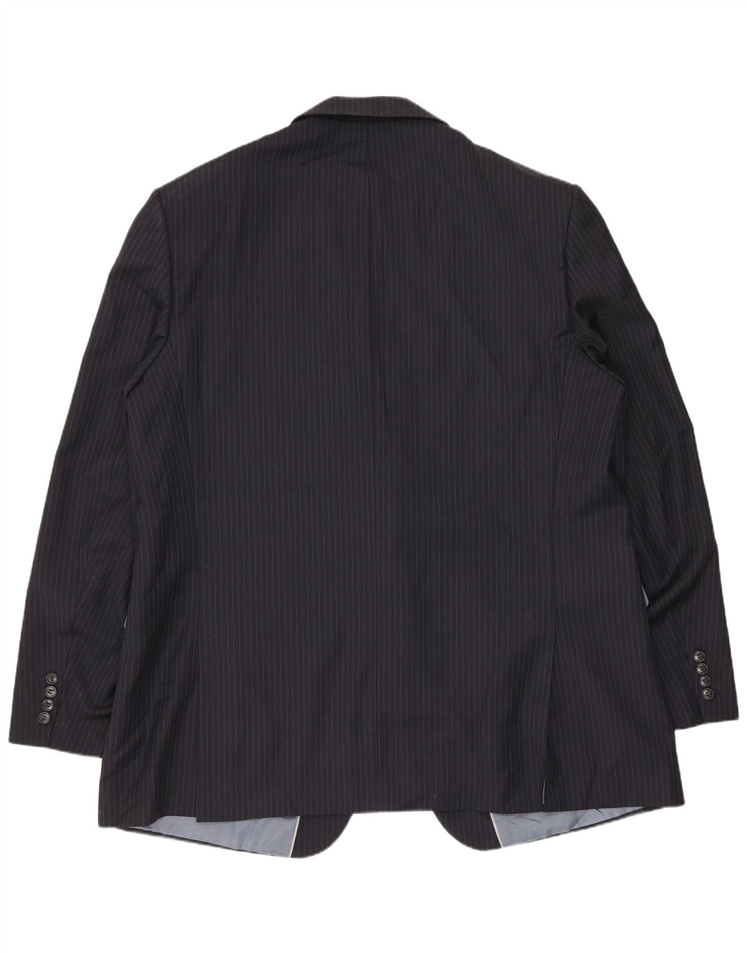 Marks & Spencer Herre Longline Blazer Jacket UK 48 2XL Navy Blue Pinstripe