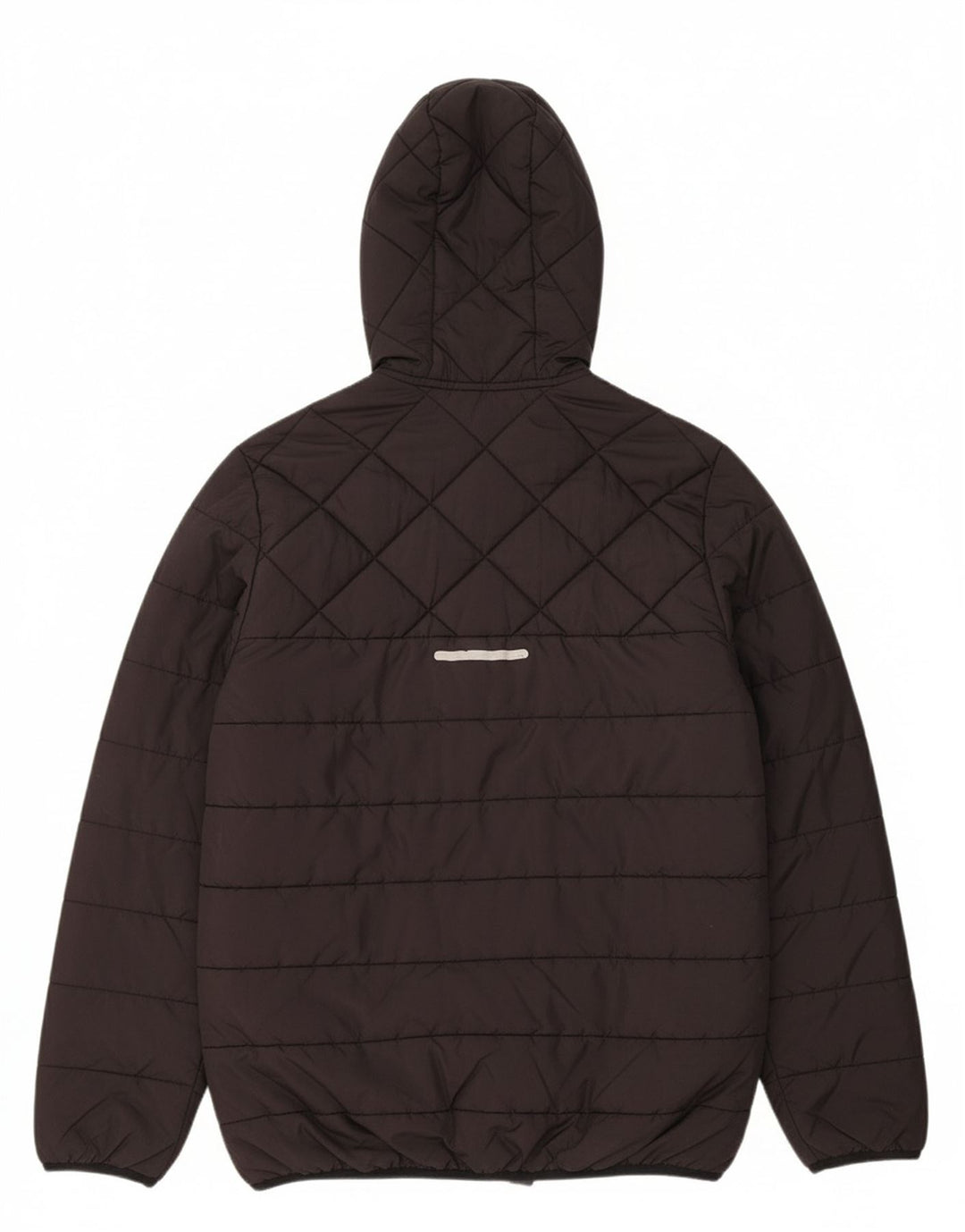 ADIDAS Boys Hooded Padded Jacket 13-14 Years Black Polyester