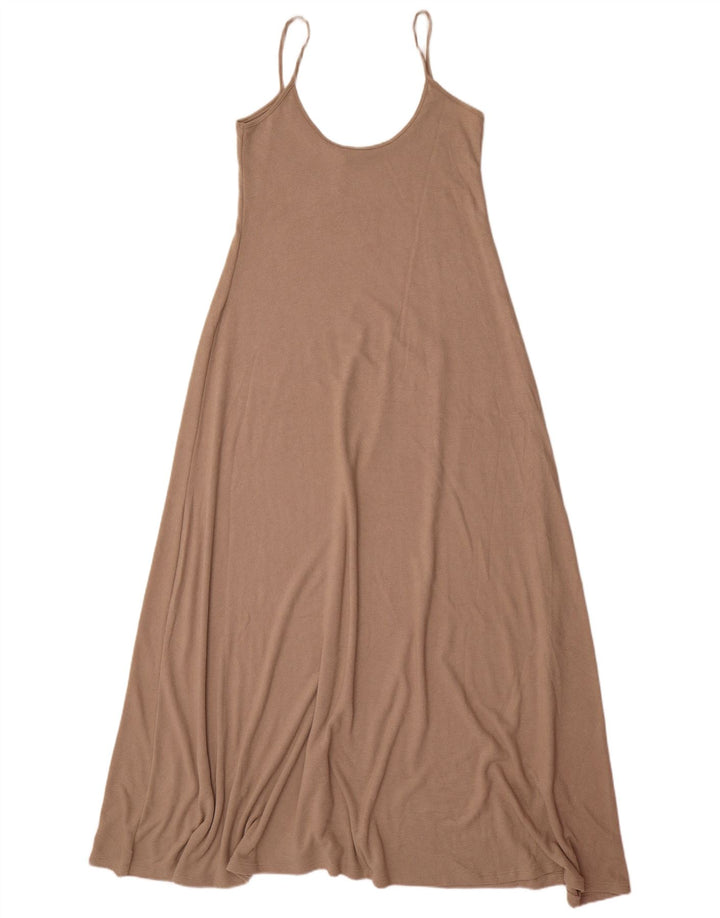 Zara Dame Maxi Sundress UK 12 Medium Beige Polyester