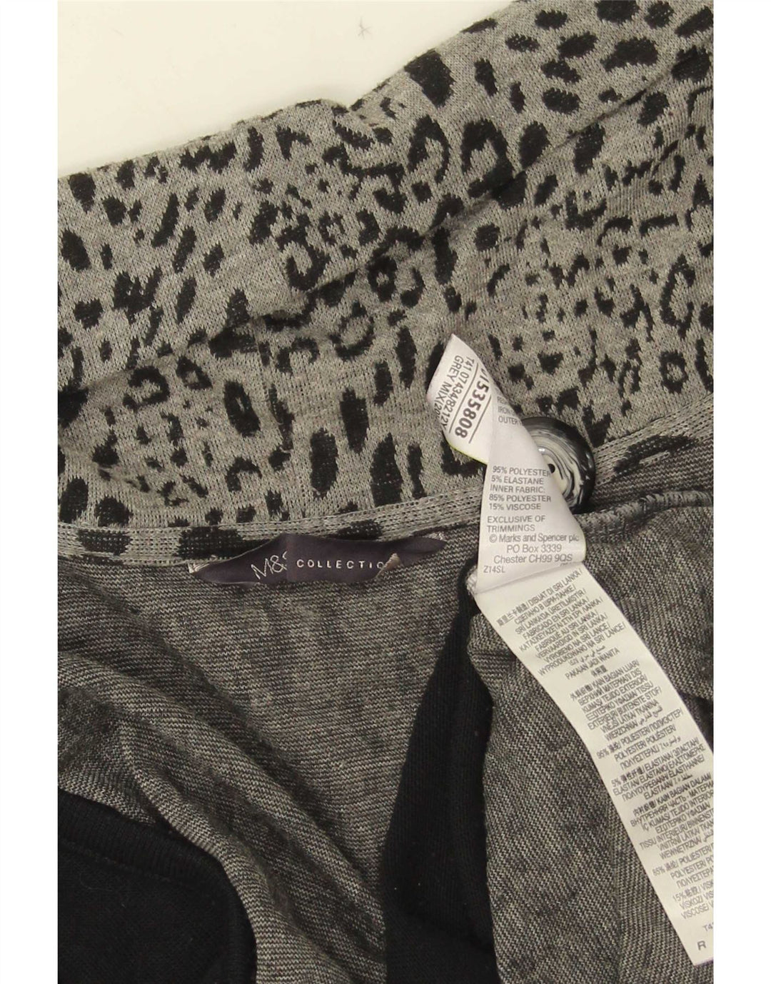 Marks & Spencer Dame Asymmetrisk Cardigan Sweater UK 20 2XL Grå
