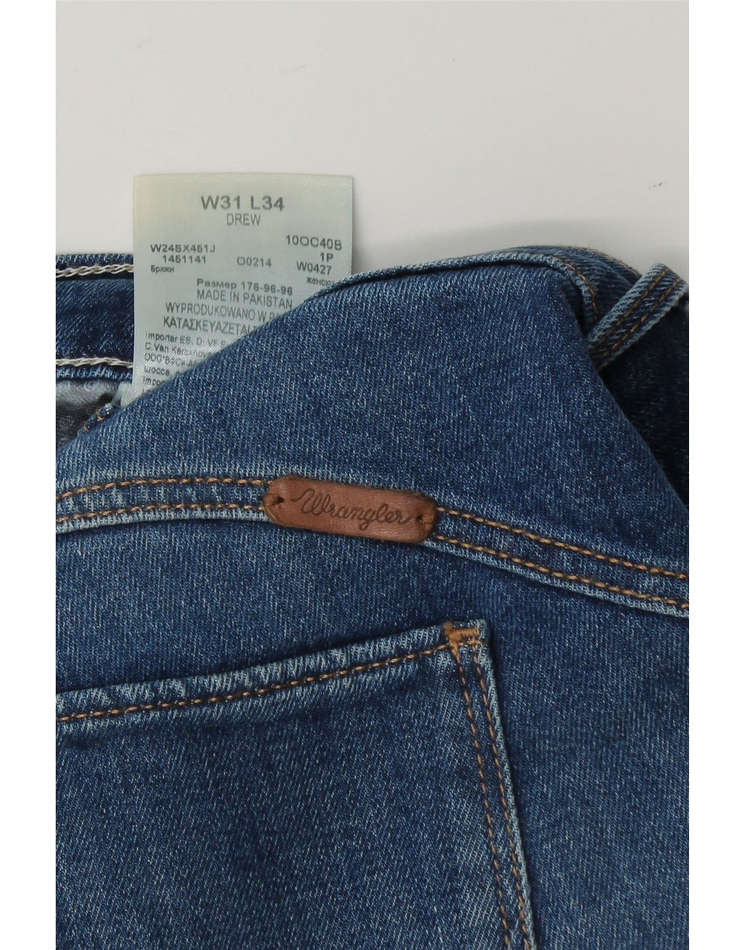 WRANGLER Womens Drew Crop Slim Jeans W31 L23 Blue Cotton Vintage Wrangler and Second-Hand Wrangler from Messina Hembry 