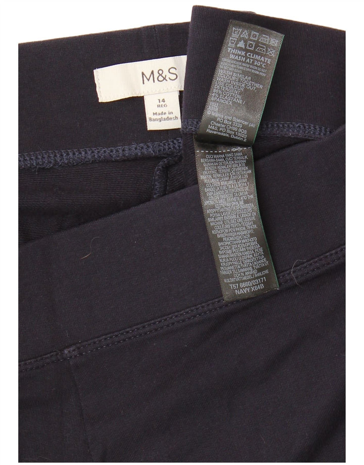 MARKS & SPENCER Leggings til kvinder UK 14 Stor marineblå bomuld