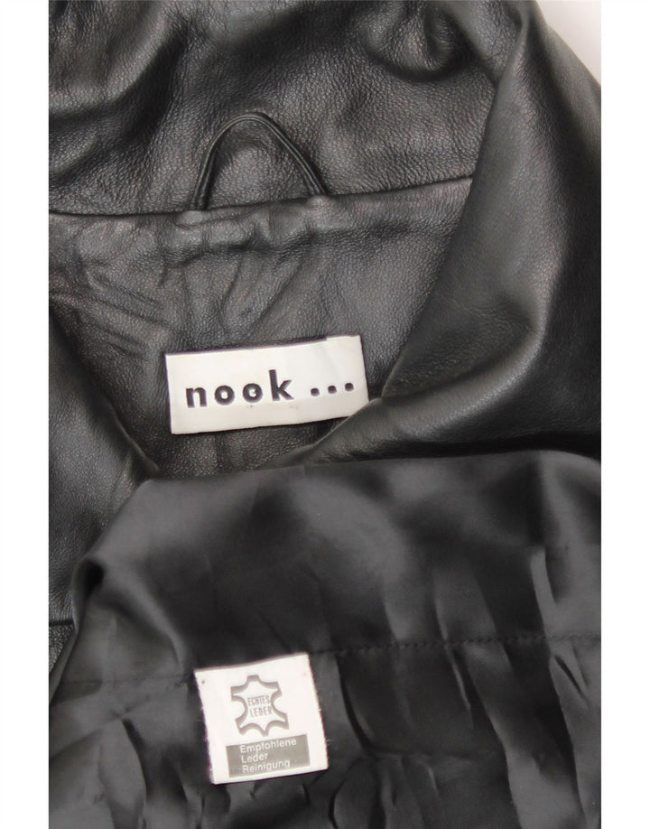 Vintage læderjakke til kvinder UK 18 XL sort læder