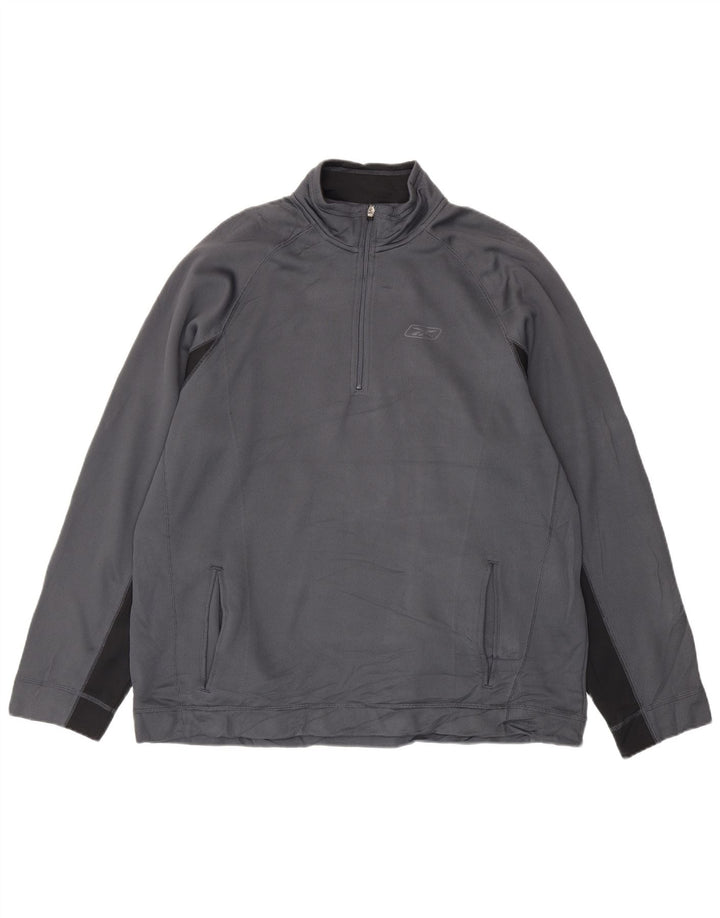 Reebok Sweatshirt med lynlås til mænd 2XL Grå Colourblock Polyester