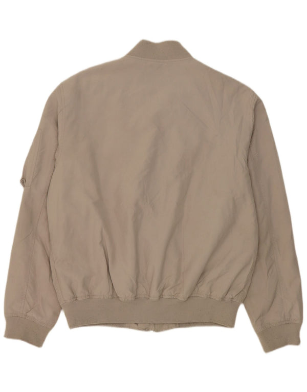 Zara Herre Bomber Jacket UK 42 XL Grå Polyester