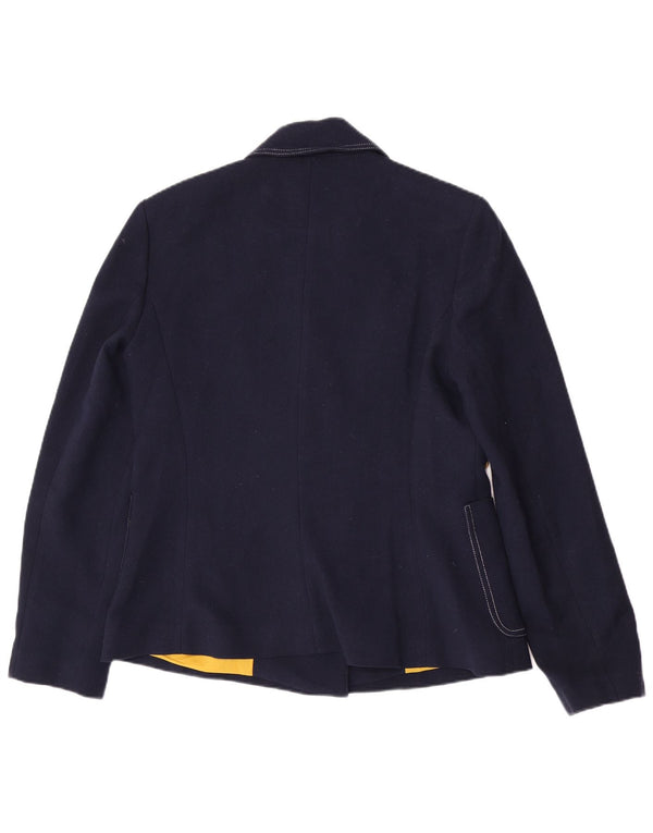 Sisley Dame Dobbeltradet Blazer Jacket IT 46 Large Navy Blue