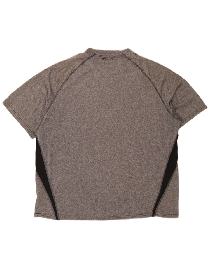 CHAMPION Mens Performance T-Shirt Top 2XL Grey Colourblock Polyester